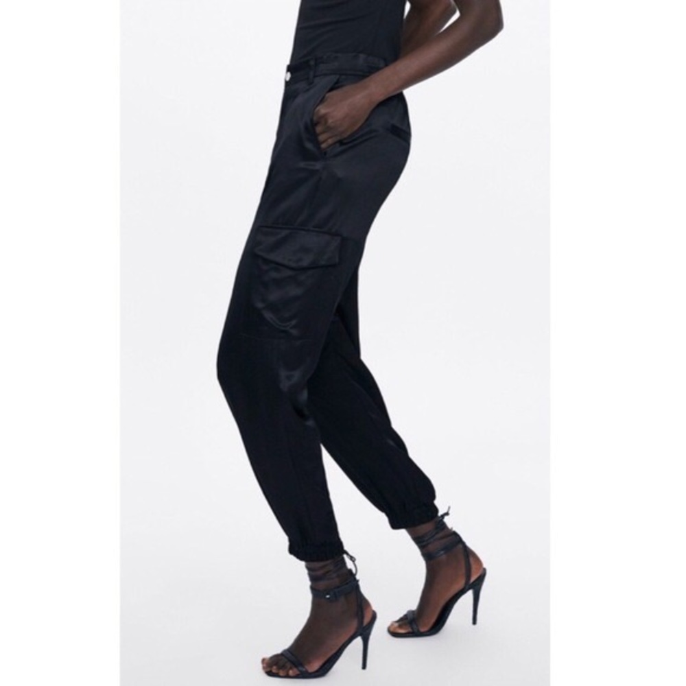 Zara cargo satin pants small